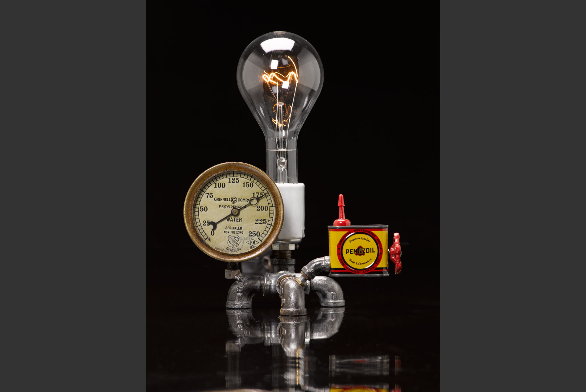 custom gear guage oil edison light lamp photo